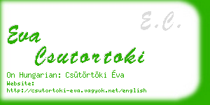 eva csutortoki business card