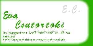 eva csutortoki business card